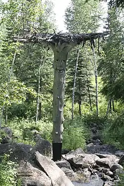 Personnage, sentier pédestre de la municipalité de Bégin.