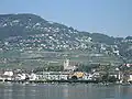 Vue de Vevey dominée par Chardonne et Jongny.