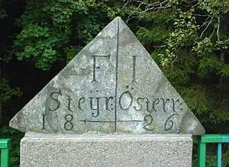 Frontière de 1826 entre le duché de Styrie et la Basse-Autriche à Mönichkirchen.