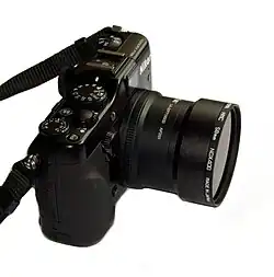 Nikon Coolpix P7100 équipé d'un filtre ND400.