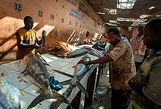 Marché au poisson à Mogadiscio, 2013.