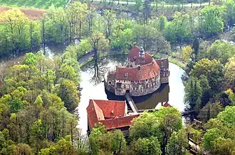 Château de Vischering, Lüdinghausen, Rhénanie-du-Nord-Westphalie, Allemagne.