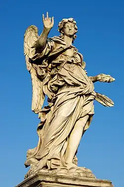 Ange portant des clous de Girolamo Lucenti&nbsp;(it), avec l'inscription « ils tourneront les regards vers moi, celui qu'ils ont percé » (« aspicient ad me quem confixerunt », Zacharie 12:10).