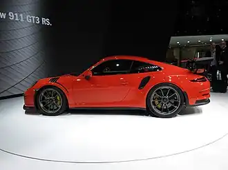 La 911 GT3 RS au salon de Genève 2015.