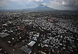 Goma au pied du volcan Nyiragongo en 2015.