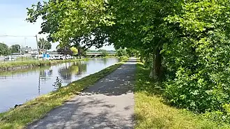 Bord du canal chemin de promenade