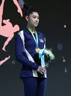 Description de l'image 2019-06-29 1st FIG Artistic Gymnastics JWCH Women's Apparatus finals Vault Victory ceremony (Martin Rulsch) 19.jpg.