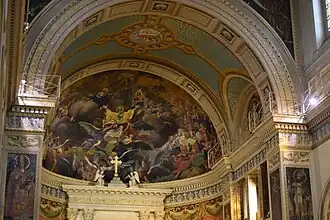 Pafond peint du chœur.