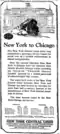 Encart publicitaire pour le train, d'un journal new-yorkais de 1921.