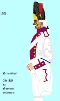 Grenadier du 21e&nbsp;régiment d'infanterie de ligne de 1791 à 1794