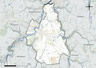 Carte du réseau hydrographique de la commune de Plancoët.