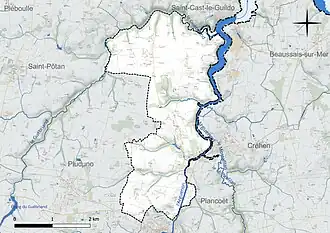 Carte du réseau hydrographique de la commune de Saint-Lourmel.