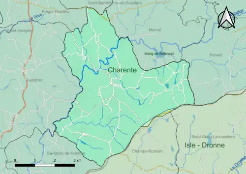 Carte en couleur présentant le(s) SAGE couvrant le territoire communal