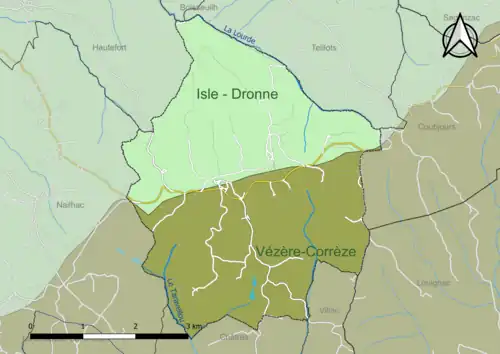 Carte en couleur présentant le(s) SAGE couvrant le territoire communal
