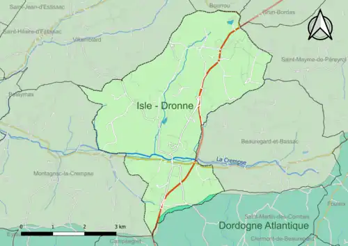 Carte en couleur présentant le(s) SAGE couvrant le territoire communal