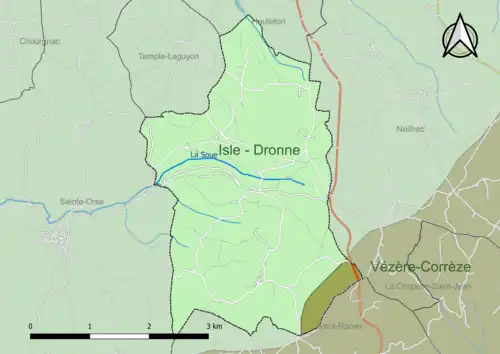 Carte en couleur présentant le(s) SAGE couvrant le territoire communal