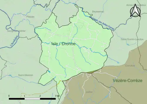 Carte en couleur présentant le(s) SAGE couvrant le territoire communal