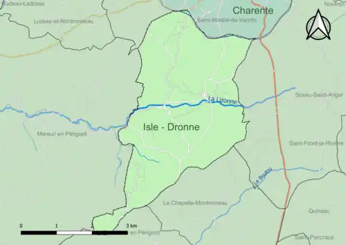 Carte en couleur présentant le(s) SAGE couvrant le territoire communal
