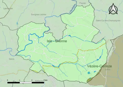 Carte en couleur présentant le(s) SAGE couvrant le territoire communal