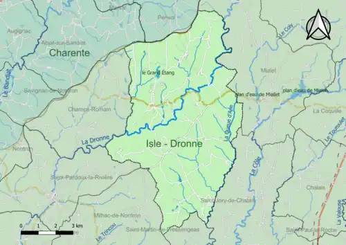 Carte en couleur présentant le(s) SAGE couvrant le territoire communal