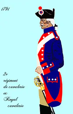 2e&nbsp;régiment de cavalerie à partir de 1791