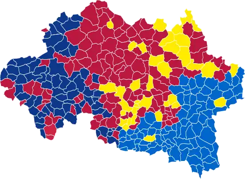 Nuance politique des candidats arrivés en tête dans chaque commune au 2e tour.