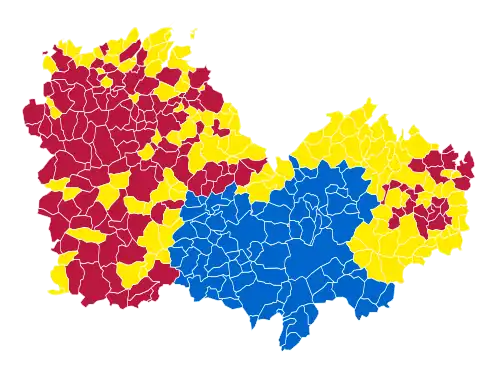 Nuance politique des candidats arrivés en tête dans chaque commune au 2e tour.