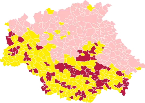 Nuance politique des candidats arrivés en tête dans chaque commune au 2e tour.