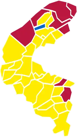 Nuance politique des candidats arrivés en tête dans chaque commune au 2e tour.