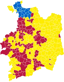 Nuance politique des candidats arrivés en tête dans chaque commune au 2e tour.