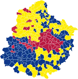Nuance politique des candidats arrivés en tête dans chaque commune au 2e tour.