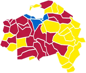 Nuance politique des candidats arrivés en tête dans chaque commune au 2e tour.