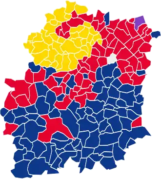 Nuance politique des candidats arrivés en tête dans chaque commune au 2e tour.