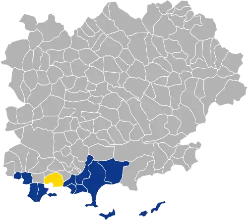 Nuance politique des candidats arrivés en tête dans chaque commune au 2e tour.