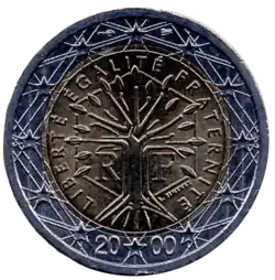 2&nbsp;€ français, 1re&nbsp;série (1999–2021).