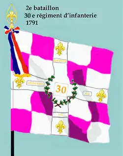 Drapeau du 2e&nbsp;bataillon du 30e&nbsp;régiment d'infanterie de ligne de 1791 à 1793