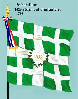 Drapeau du 2e&nbsp;bataillon du 102e&nbsp;régiment d'infanterie de ligne de 1793 à 1804