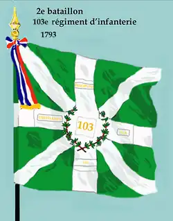 Drapeau du 2e&nbsp;bataillon du 103e&nbsp;régiment d'infanterie de ligne de 1793 à 1804