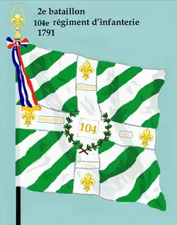 Drapeau du 2e&nbsp;bataillon du 104e&nbsp;régiment d'infanterie de ligne de 1791 à 1793