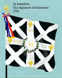 Drapeau du 2e&nbsp;bataillon du 11e&nbsp;régiment d'infanterie de ligne de 1791 à 1793