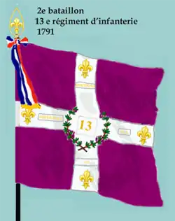 Drapeau du 2e&nbsp;bataillon du 13e&nbsp;régiment d'infanterie de ligne de 1791 à 1793