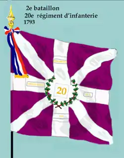 Drapeau du 2e&nbsp;bataillon du 20e&nbsp;régiment d'infanterie de ligne de 1793 à 1804