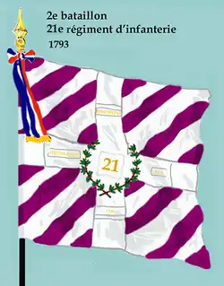 Drapeau du 2e&nbsp;bataillon du 21e&nbsp;régiment d'infanterie de ligne de 1793 à 1804