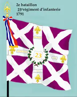 Drapeau du 2e&nbsp;bataillon du 23e&nbsp;régiment d'infanterie de ligne de 1791 à 1793