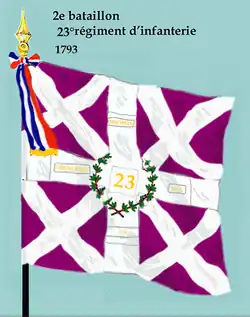 Drapeau du 2e&nbsp;bataillon du 23e&nbsp;régiment d'infanterie de ligne de 1793 à 1804