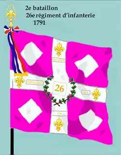 Drapeau du 2e&nbsp;bataillon du 26e&nbsp;régiment d'infanterie de ligne de 1791 à 1793