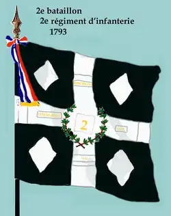 Drapeau du 2e&nbsp;bataillon de 1793 à 1794.