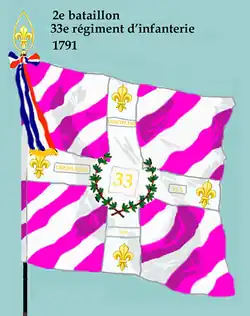 Drapeau du 2e&nbsp;bataillon du 33e&nbsp;régiment d'infanterie de ligne de 1791 à 1793