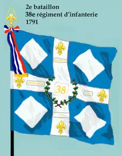 Drapeau du 2e&nbsp;bataillon du 38e&nbsp;régiment d'infanterie de ligne de 1791 à 1793