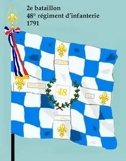 Drapeau du 2e&nbsp;bataillon du 48e&nbsp;régiment d'infanterie de ligne de 1791 à 1793